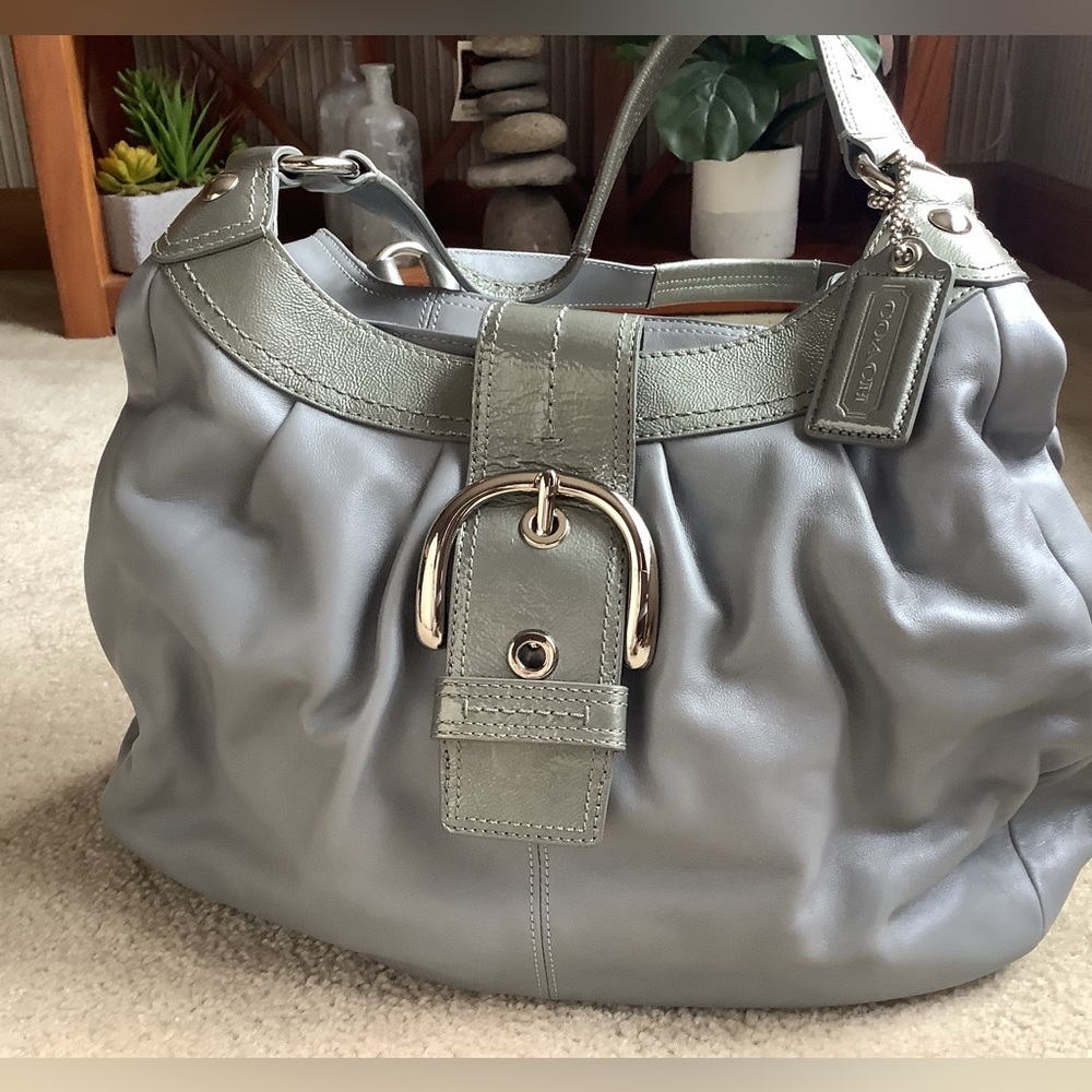 Coach #F15075  Gray. , pink lining